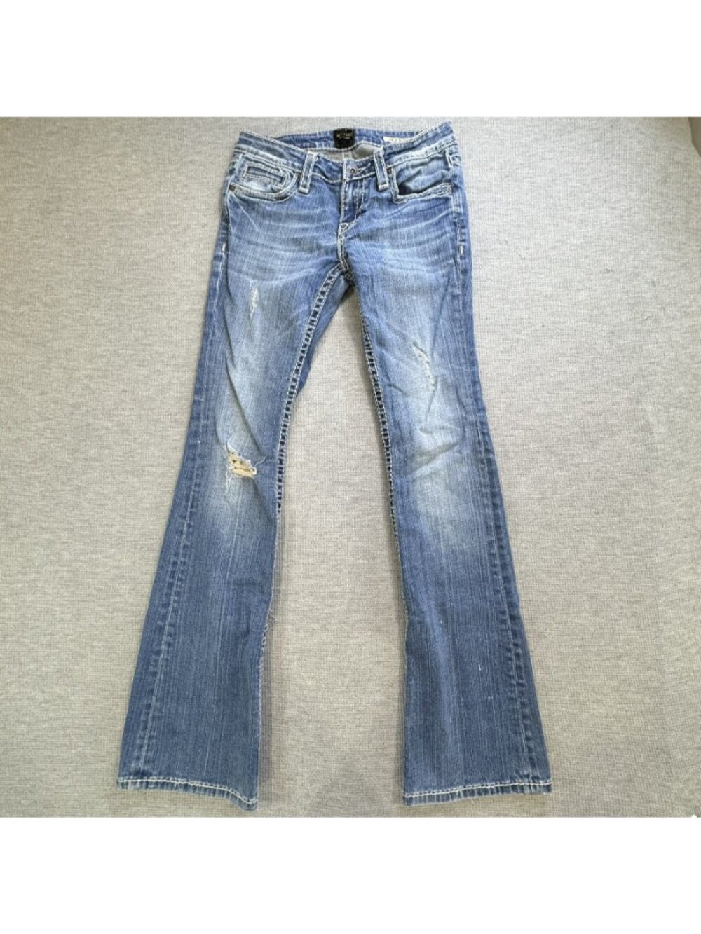 Anoname Joelle Bootcut Jeans Womens Size 27 Distressed Medium Wash Denim 28x32 - Picture 2 of 16